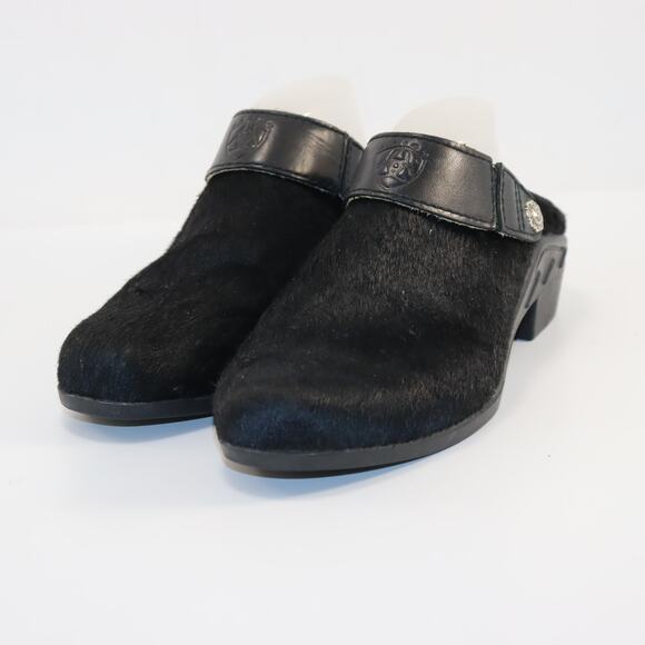Ariat Black Hair-On Leather Clogs Slip-On Mules Women’s Size 9 - Picture 2 of 6